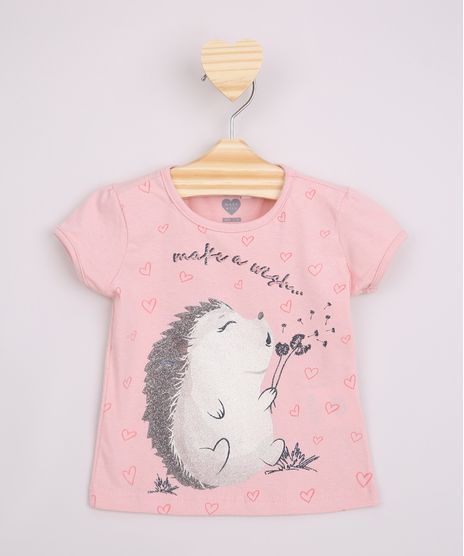 Blusa-Infantil-Porco-Espinho--Make-A-Wish--Manga-Curta-Rosa-Claro-9964678-Rosa_Claro_1