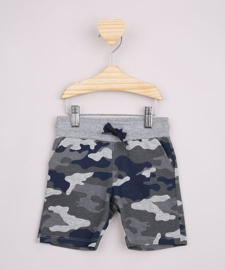 Bermuda-de-Moletom-Infantil-Estampada-Camuflada-com-Bolsos-e-Cos-Canelado-Cinza-Mescla-9970860-Cinza_Mescla_1