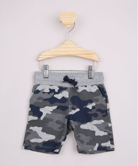 Bermuda-de-Moletom-Infantil-Estampada-Camuflada-com-Bolsos-e-Cos-Canelado-Cinza-Mescla-9970860-Cinza_Mescla_1