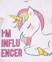 Blusa-Infantil-Unicornio--I-m-Influencer--Manga-Curta-Branca-9964559-Branco_2
