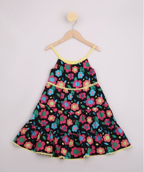 Vestido-Infantil-Estampado-Floral-Babado-Alcas-Finas--e-Renda-Preto-9948547-Preto_1