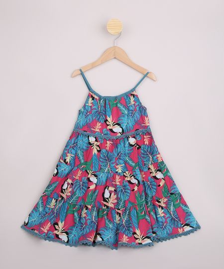 Vestido-Infantil-Estampado-Folhagem-e-Tucano-Babado-Alcas-Finas--e-Renda-Azul-9948548-Azul_1 Vestido-Infantil-Estampado-Folhagem-e-Tucano-Babado-Alcas-Finas--e-Renda-Azul-9948548-Azul_1
