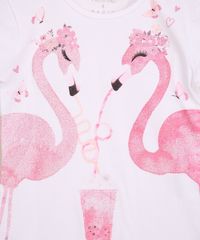 Blusa-Infantil-Flamingos-com-Brilho-Manga-Curta-Branco-9965733-Branco_2