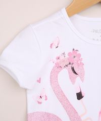Blusa-Infantil-Flamingos-com-Brilho-Manga-Curta-Branco-9965733-Branco_4