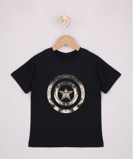 Camiseta-Infantil-Capitao-America-Metalizada-Manga-Curta-Preta-9970464-Preto_1