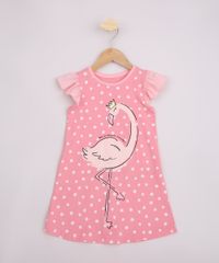 Camisola-Infantil-Flamingo-Estampada-de-Poa-Manga-Curta-Rosa-9964006-Rosa_1