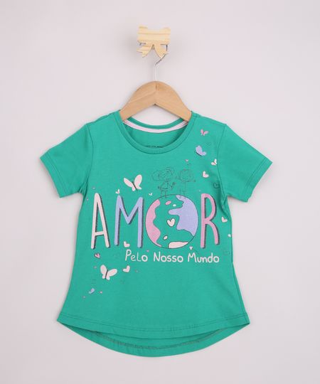 Blusa-Infantil--Amor-Pelo-Nosso-Mundo--com-Glitter-Manga-Curta-Verde-9965195-Verde_1
