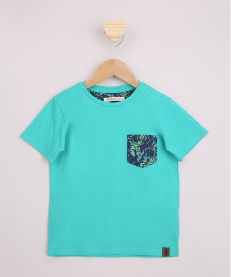 Camiseta-Infantil-com-Bolso-Estampado-Manga-Curta-Verde-9968702-Verde_1