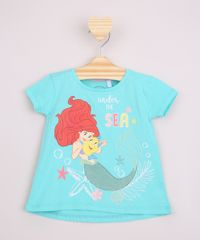Blusa-Infantil-Ampla-Pequena-Sereia-Ariel-com-Brilho-Manga-Curta-Verde-Agua-9965641-Verde_Agua_1