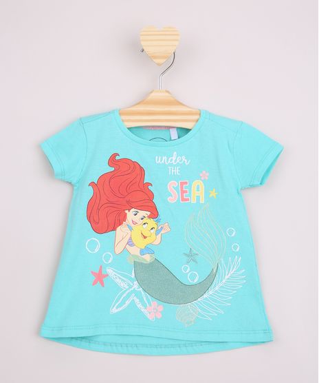 Blusa-Infantil-Ampla-Pequena-Sereia-Ariel-com-Brilho-Manga-Curta-Verde-Agua-9965641-Verde_Agua_1