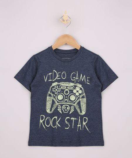 Camiseta-Infantil--Video-Game-Rock-Star--Manga-Curta-Azul-Marinho-9968616-Azul_Marinho_1