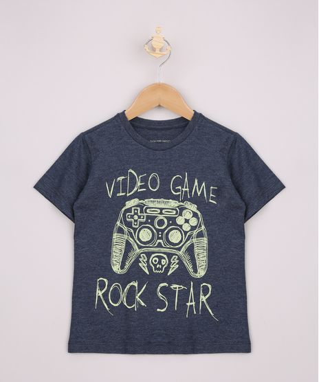 Camiseta-Infantil--Video-Game-Rock-Star--Manga-Curta-Azul-Marinho-9968616-Azul_Marinho_1