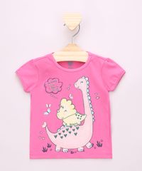 Blusa-Infantil-Dinossauros-com-Glitter-Manga-Curta-Pink-9964675-Pink_1