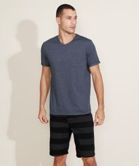 Camiseta-Masculina-Basica-com-Bolso-Gola-Careca-Gola-V-Azul-Escuro-9964946-Azul_Escuro_3