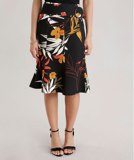 Saia-Midi-Estampada-Floral-com-Fivela-Preta-8642441-Preto_1