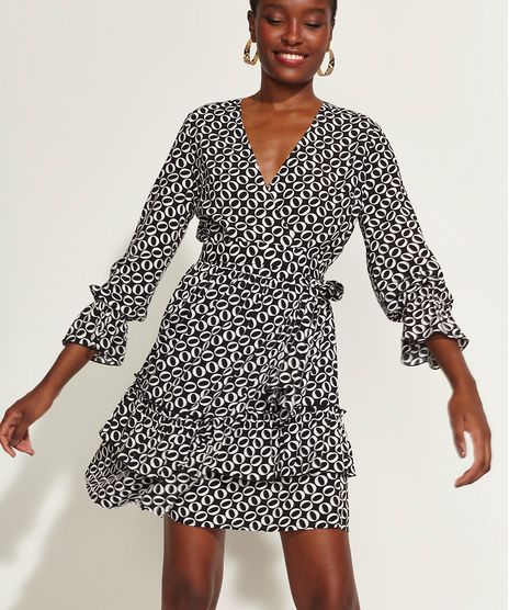 Vestido-Feminino-DVF-Curto-Envelope-Estampado-de-Elos-com-Babado-Manga-Longa-Preto-9954218-Preto_1