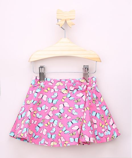 Short-Saia-Infantil-Estampado-de-Borboletas-com-Laco-Pink-9964685-Pink_1