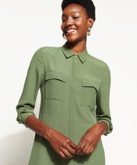 Vestido-Chemise-Feminino-DVF-Midi-com-Bolsos-Manga-Longa-Verde-Militar-9954225-Verde_Militar_5