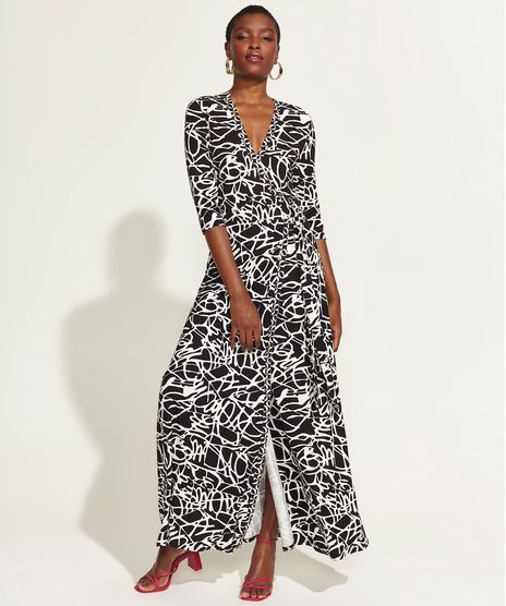 Vestido-Feminino-DVF-Longo-Envelope-Estampado-Assinatura-Manga-3-4-Preto-9954181-Preto_1