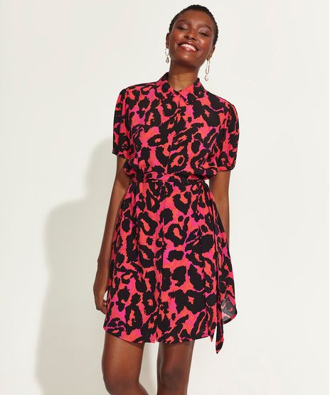 Vestido-Chemise-Feminino-DVF-Curto-Estampado-Animal-Print-Onca-Manga-Bufante-Rosa-9954224-Rosa_1