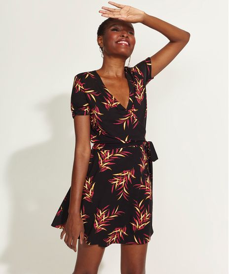 Vestido-Feminino-DVF-Curto-Envelope-Estampado-Folhas-Manga-Curta-Preto-9954183-Preto_1