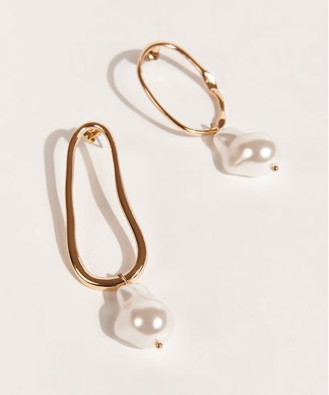Brinco-Feminino-DVF-Assimetrico-com-Perola-Dourado-9954395-Dourado_1