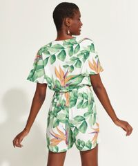 Macaquinho-Feminino-DVF-Estampado-de-Folhagem-com-Transpasse-Manga-Curta-Off-White-9954217-Off_White_2