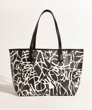 Bolsa-Feminina-DVF-Shopper-Grande-Estampada-Assinatura-com-Carteira-Preta-9954392-Preto_1