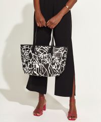Bolsa-Feminina-DVF-Shopper-Grande-Estampada-Assinatura-com-Carteira-Preta-9954392-Preto_2