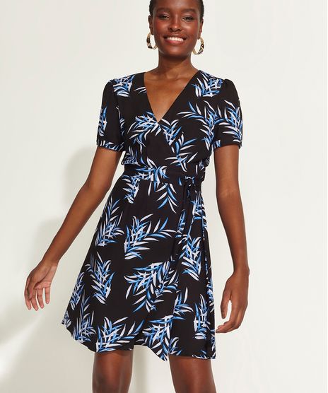 Vestido-Feminino-DVF-Curto-Envelope-Estampado-Folhas-Manga-Bufante-Preto-9954221-Preto_1