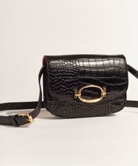 Bolsa-Pochete-DVF-Pequena-Texturizada-Croco-com-Fivela-Preta-9954394-Preto_1