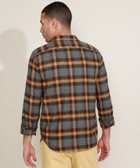 Camisa-Masculina-Estampado-Xadrez-com-Bolso-Manga-Longa-Multicor-9807931-Multicor_2