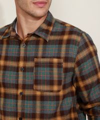 Camisa-Masculina-Estampado-Xadrez-com-Bolso-Manga-Longa-Multicor-9807931-Multicor_4