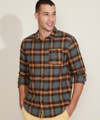 Camisa-Masculina-Estampado-Xadrez-com-Bolso-Manga-Longa-Multicor-9807931-Multicor_5