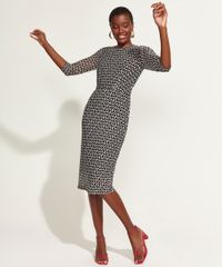Vestido-Feminino-DVF-Midi-Estampado-de-Elos-Manga-3-4-Preto-9954184-Preto_1