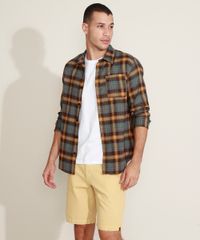 Bermuda-de-Sarja-Masculina-Chino-Reta-com-Bolsos-Amarela-9970245-Amarelo_3