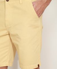 Bermuda-de-Sarja-Masculina-Chino-Reta-com-Bolsos-Amarela-9970245-Amarelo_4