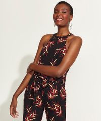 Macacao-Feminino-DVF-Halter-Neck-Estampado-Folhas-com-Faixa-para-Amarrar-Preto-9954215-Preto_5