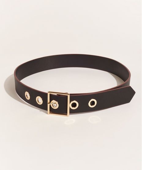 Cinto-Feminino-DVF-com-Fivela-Quadrada-e-Ilhos-Preto-9954898-Preto_1