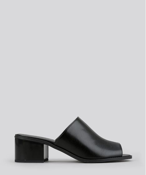 sandalia mule preta