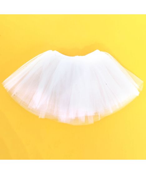 saia tule branca infantil