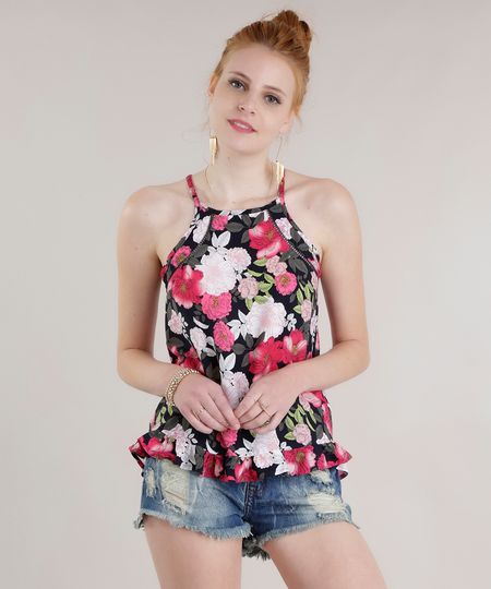 Regata-Estampada--Floral-com-Babado-Preta-8697139-Preto_1