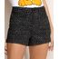 Short-Feminino-de-Sarja-Estampado-Poa-Cintura-Alta-com-Bolsos-Preto-9966777-Preto_1