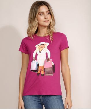 Blusa-Feminina-Muppets-Manga-Curta-Decote-Redondo-Pink-9960523-Pink_1