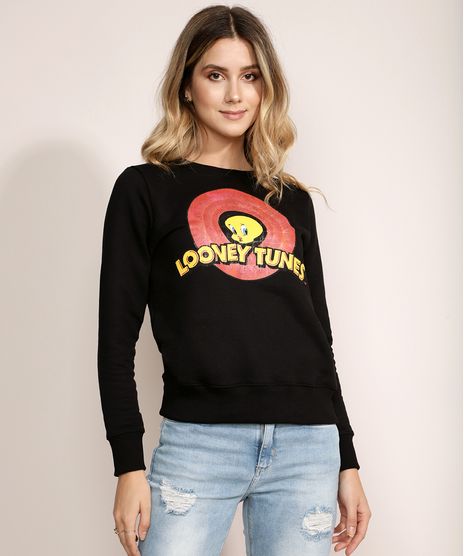 Blusao-de-Moletom-Feminino-Piu-Piu-Decote-Redondo-Preto-9964599-Preto_1