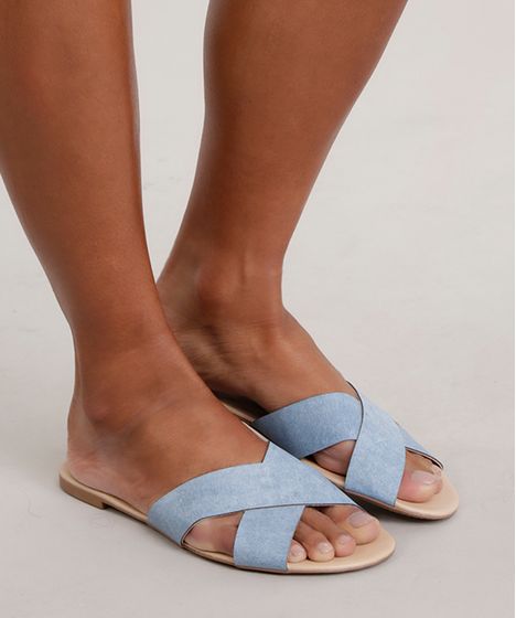 rasteirinha azul claro