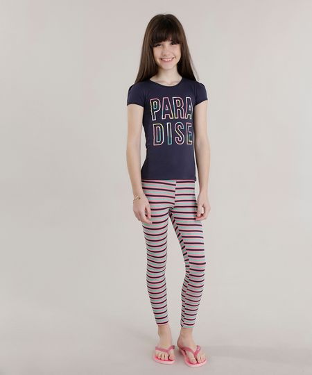 Conjunto-de-Blusa--Paradise--Azul-Marinho---Calca-Legging-Listrada-Verde-8692433-Verde_1