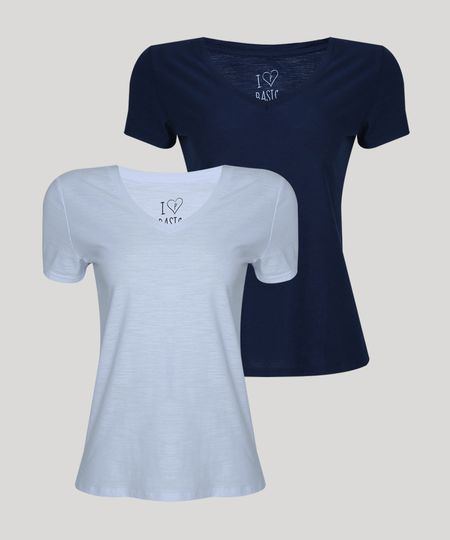 Kit-de-2-Blusas-Femininas-Basicas-Flame-Manga-Curta-Decote-V-Multicor-9953512-Multicor_1