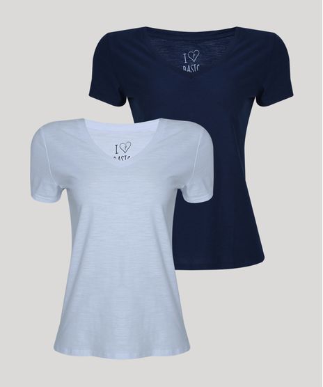 Kit-de-2-Blusas-Femininas-Basicas-Flame-Manga-Curta-Decote-V-Multicor-9953512-Multicor_1