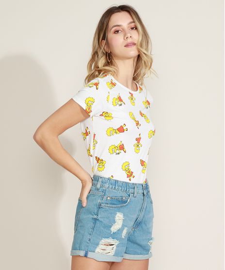 Blusa-Feminina-Lisa-Simpsons-Estampada-Manga-Curta-Decote-Redondo-Off-White-9960293-Off_White_1
